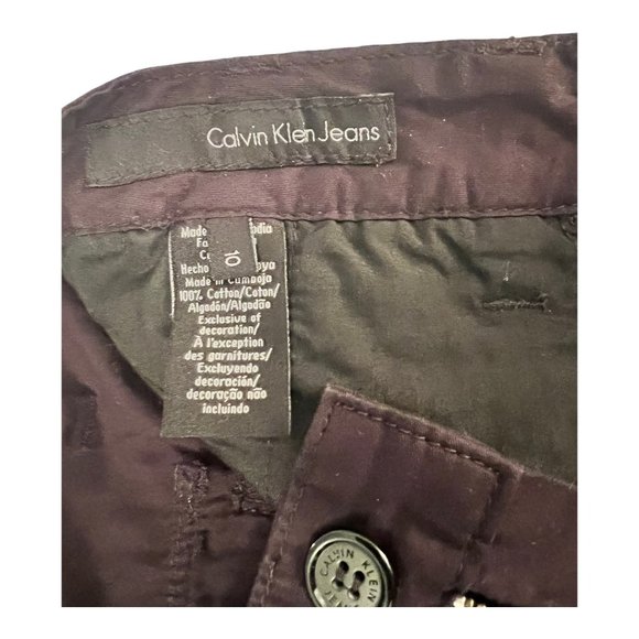 Calvin Klein Jeans Womens Shorts Size 10 Black Flat Front 100% Cotton NWT - Picture 4 of 5